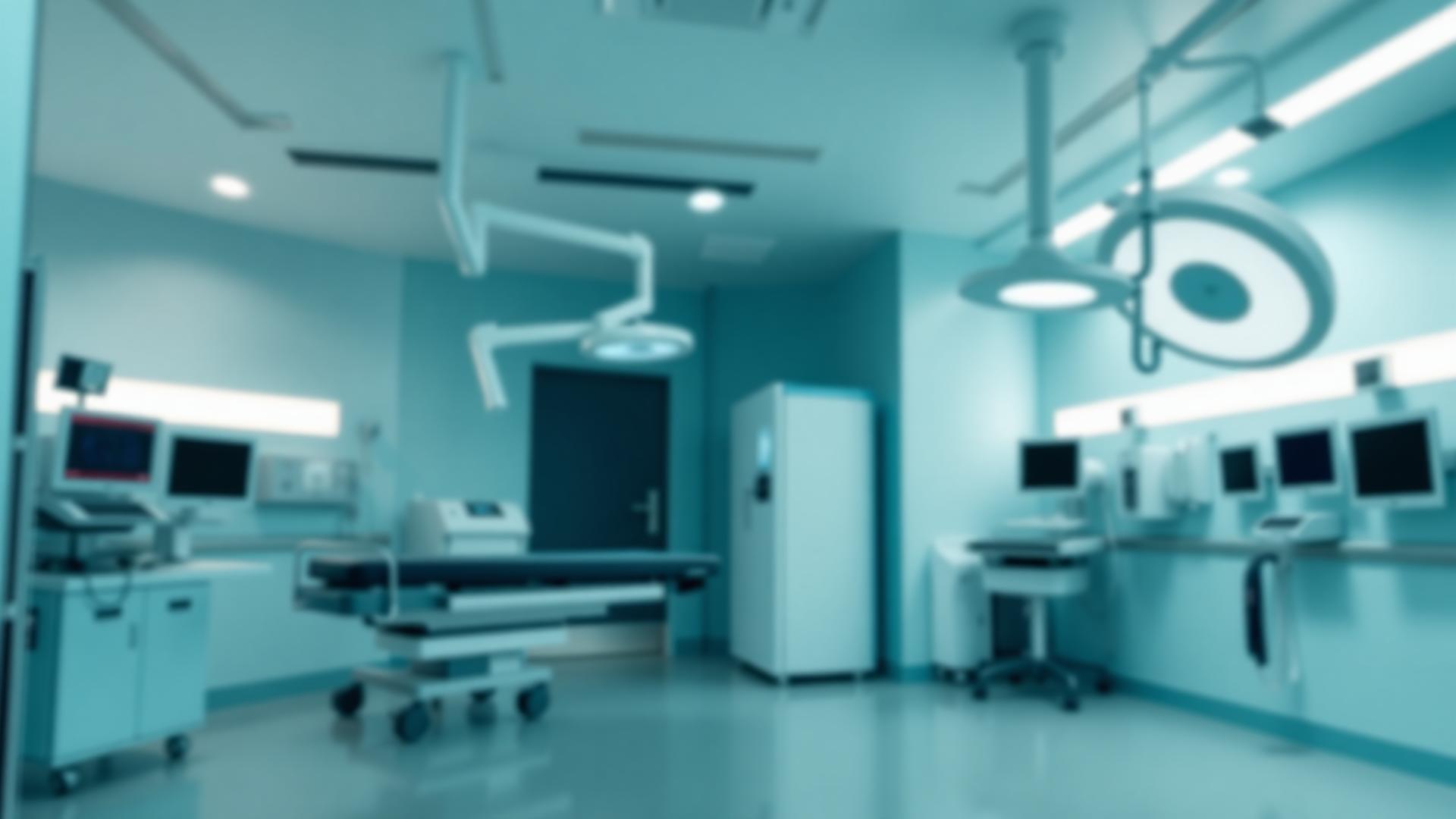 Equipe médica em ambiente hospitalar utilizando equipamentos de emergência